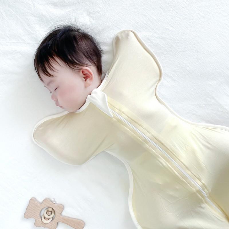 Newborn Sleep Sack With Mesh Fabric Anti Startle Swaddle Wing Sleeves Lightweight Breathable Baby Sleeping Bag