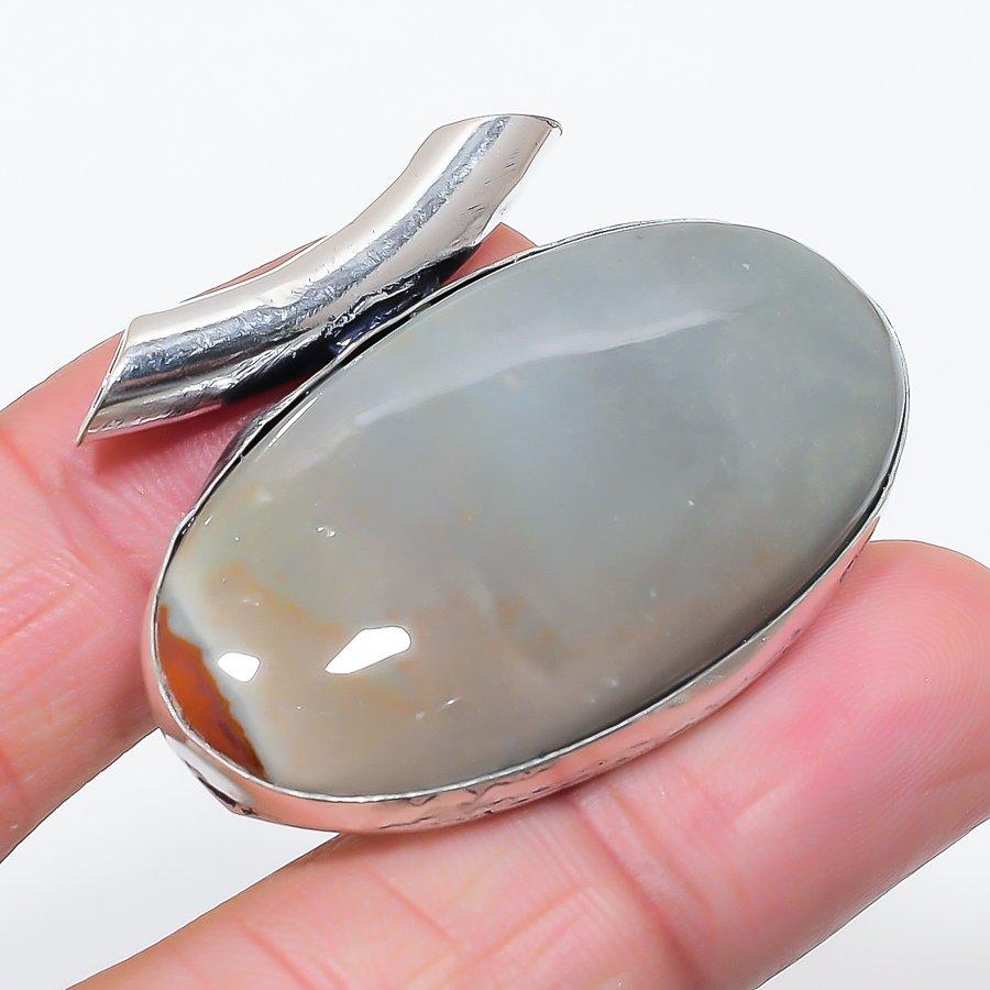 Natural Noreena Jasper Gemstone 925 Sterling Silver Jewelry Pendant 1.34" e0N09