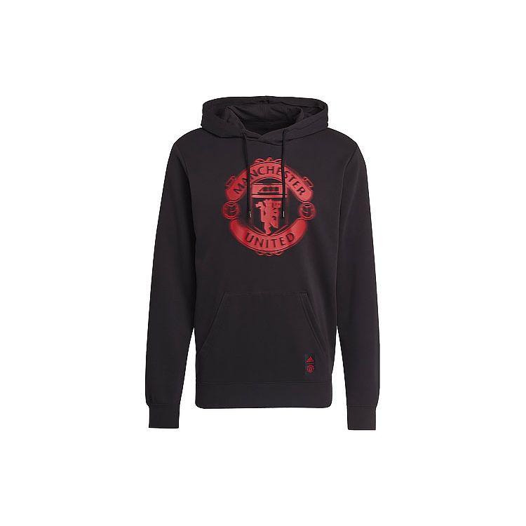 Adidas Manchester United Printed Sports Hoodie Men Football Casual Tops Black GR3893 S