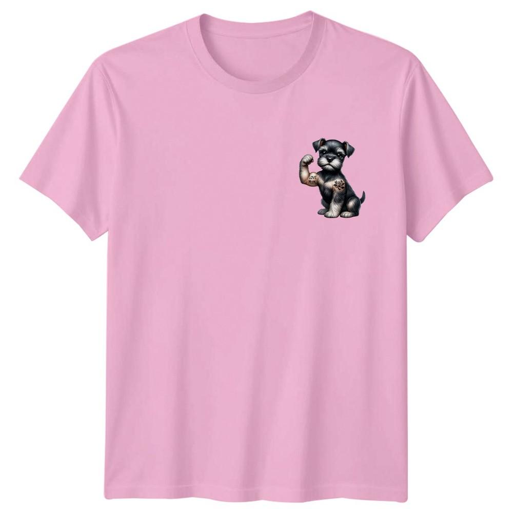 Love Mom Schnauzer Dog Animals Pet Owners Unisexs TShirt Unisexs Tee Graphic Shirt