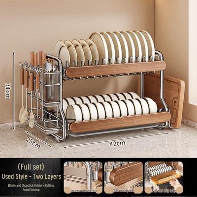 Handun 2-Tier Stainless Steel Dish Drying Rack