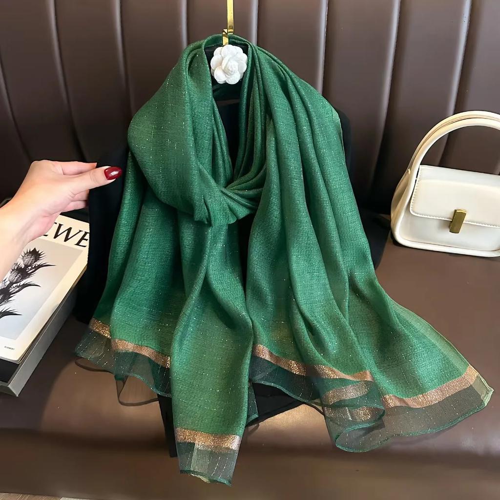 Fashion Real Silk Wool Scarf Women Neck Shawls Wraps Ladies Foulard Scarves Pashmina Female Hijab Bandana Bufanda Solid Poncho