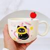 Apple Cat Red Souvenir Set Cartoon Cute Festive Ceramic Cup with Lid Spoon Mug Personalized Hand Cup