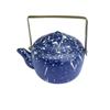 Pretend Play Kitchen Kettle Toy Miniature Enameled Model For Dollhouses Scene Easy Carry Handle Design
