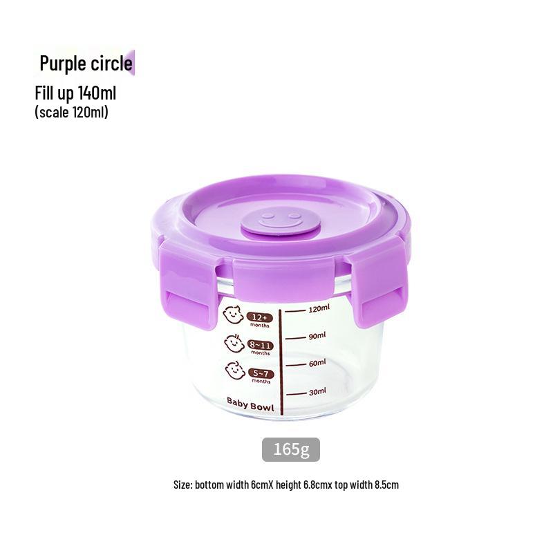 Low Peng Glass Baby Food Storage Bowl - Airtight, Fresh-Keeping, Child-Safe, Thickened
