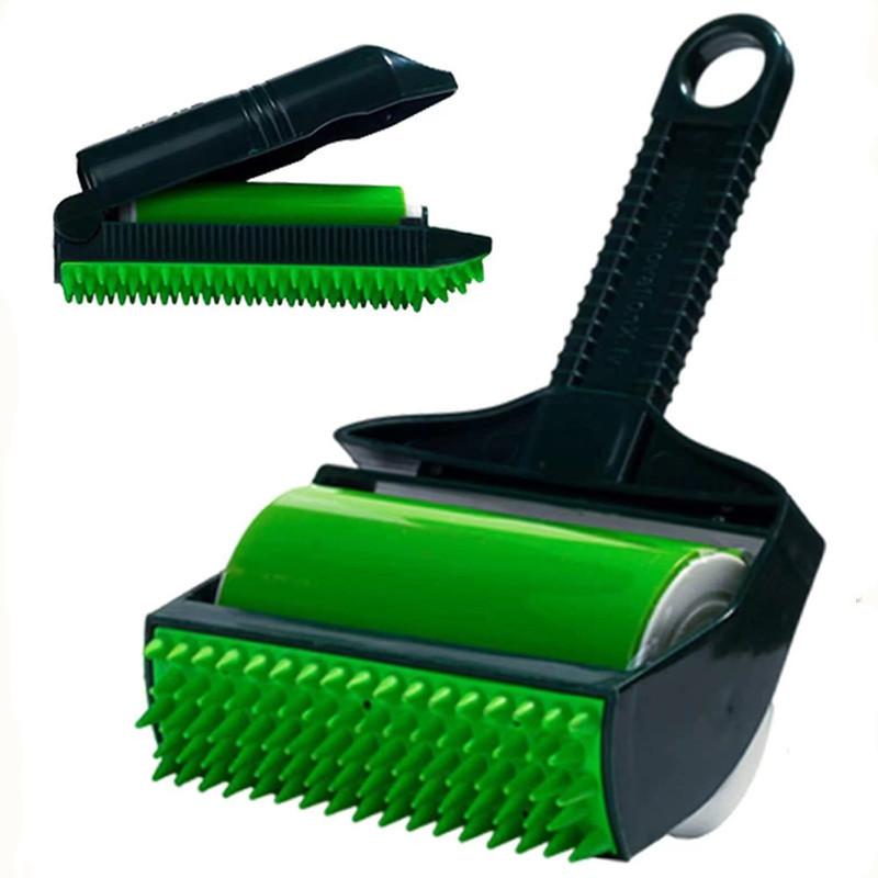 

2pcs Stick It Roller Pet Hair Remover Reusable Washable For Fur Removal Dog Hair зелений
