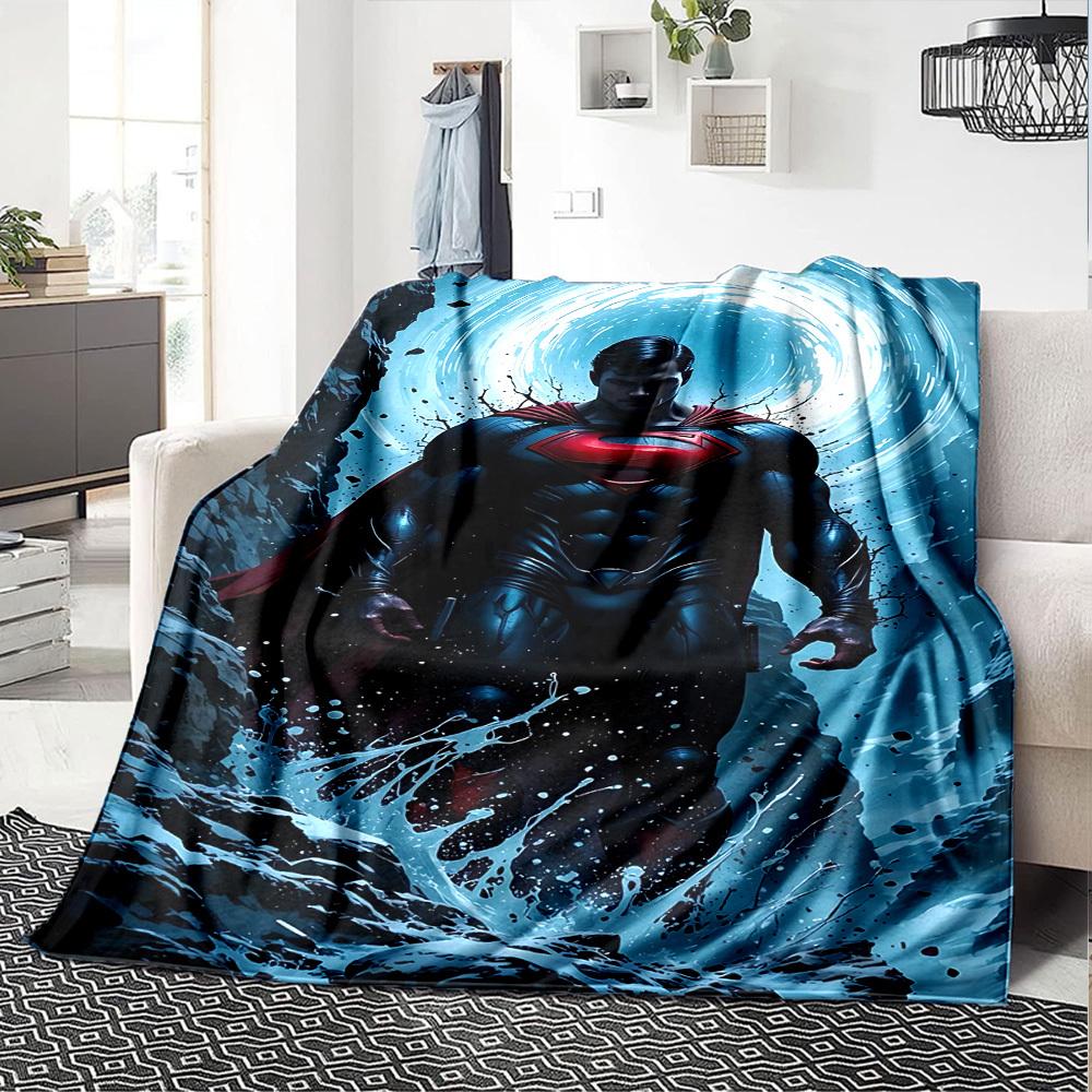 1pc Superman hero Flannel Blanket Soft Warm Throw for Home, Office, Travel, All-Season Cozy Bedding Gift L1396