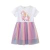 European & American Style Summer 2026 Girls' Knit Dress with Gauze Skirt