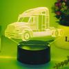Creative tractor, large truck, 3D night light as a gift for car fans, touch rainbow color decoration, room atmosphere