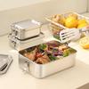 304 Stainless Steel Bento Lunch Box with Lid - Food Grade for Students and Office Workers