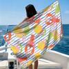 Lobster Lemon Stripes Beach Towel Ultra-fine Fiber Quick Drying Absorbent Beach Swimming Vacationvacation Essentials Gifts