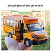 1:24 School Bus Ambulance Car Model Toy Metal Diecast Sound Light Pull Back Miniature Vehicles Models for Kids Holiday Gifts