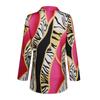 Women Fashion Long Sleeve Print Color Coat Open Front  Suit Jacket
