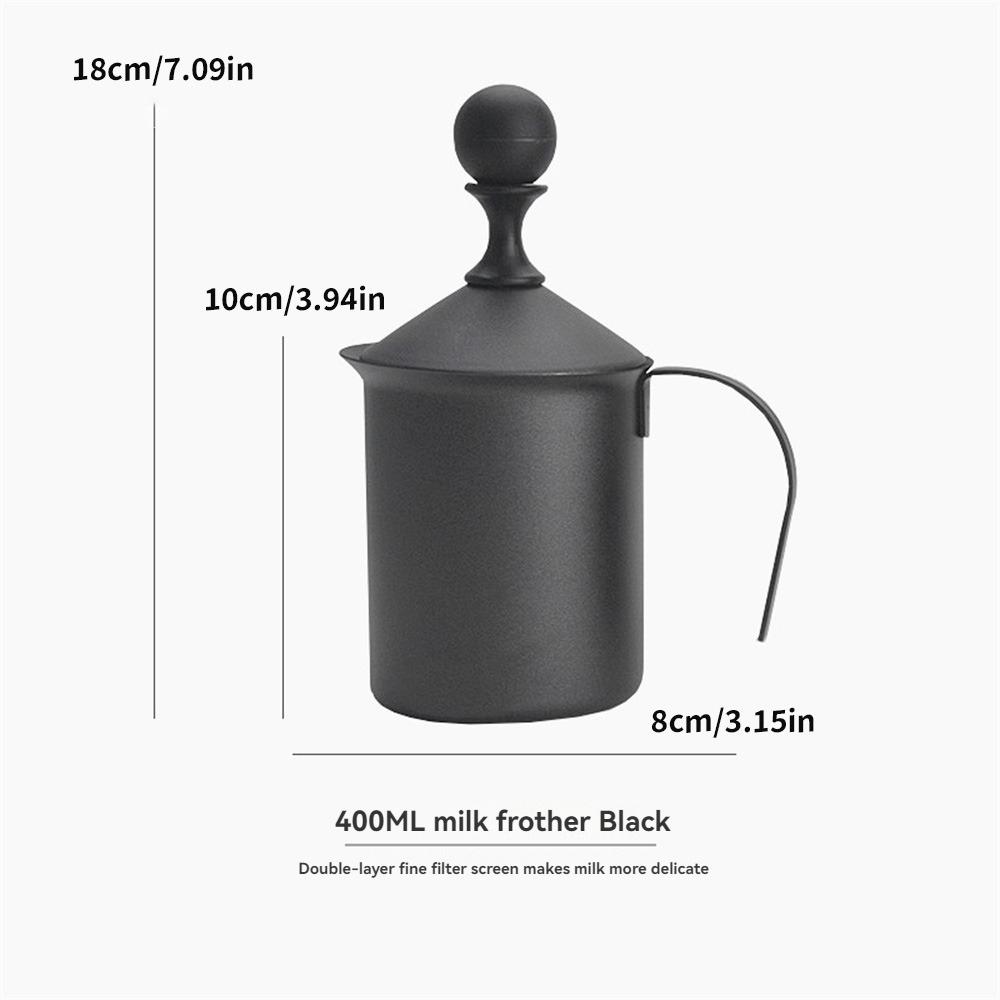 

Manual milk frother - made of stainless steel material, with a double-layer design to create perfect milk froth срібний