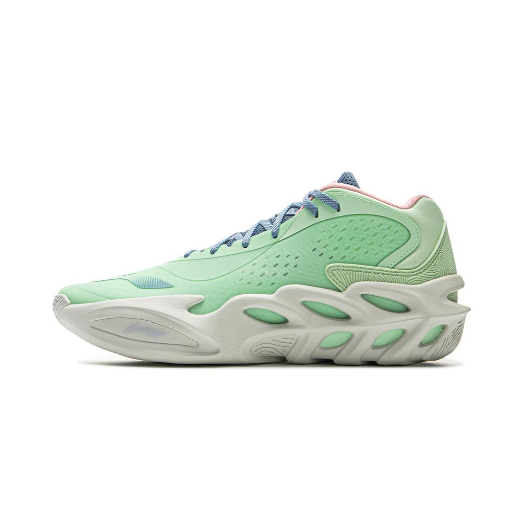 Li Ning XinSheng Cushioning Slip Resistant Abrasion Resistant Lightweight Rebound Mid top Basketball Shoes Men's Green ABAV027-6