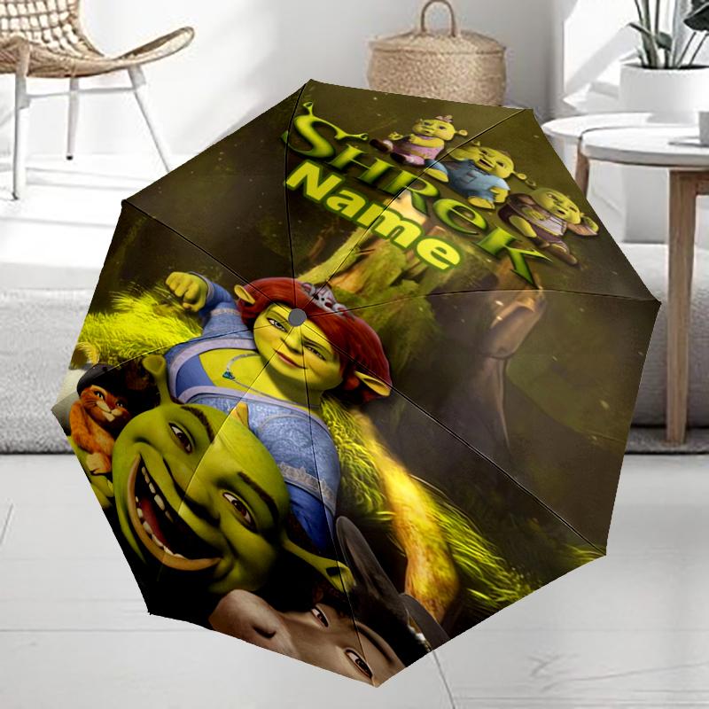 Custom Name Shrek Theme Automatic Umbrella, Lightweight & Portable, 8 Rib, Perfect for Outdoor Travel, Birthdays, Christmas, Gifts.
