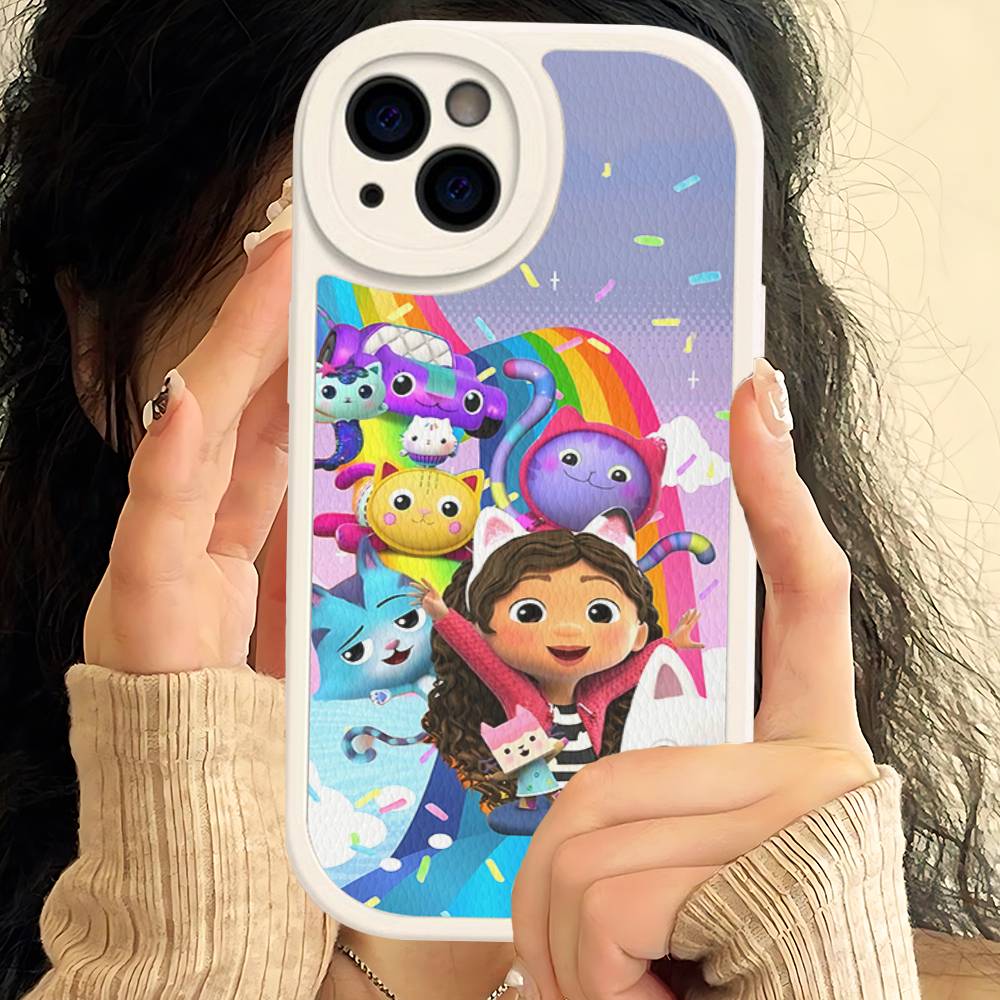 Cute G-Gabbys D-Dollhouse Phone Case For IPhone 16 15 14 11 12 13 Pro Max Plus Back Leather Shell