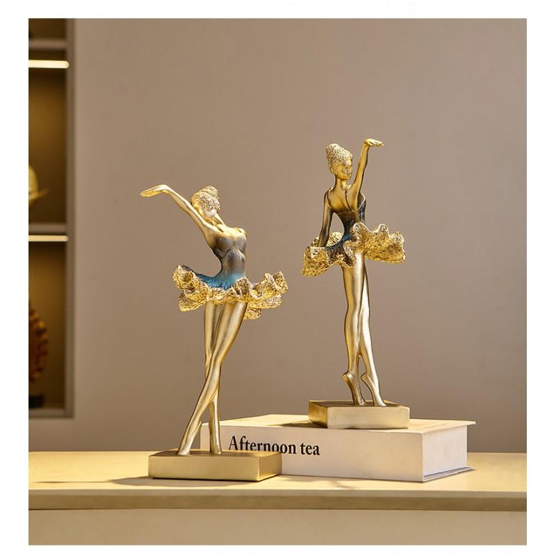 Ballet Dancer Figurine Decorative Resin Ornament Modern Minimalist Home Office Desk Decoration Gift Women