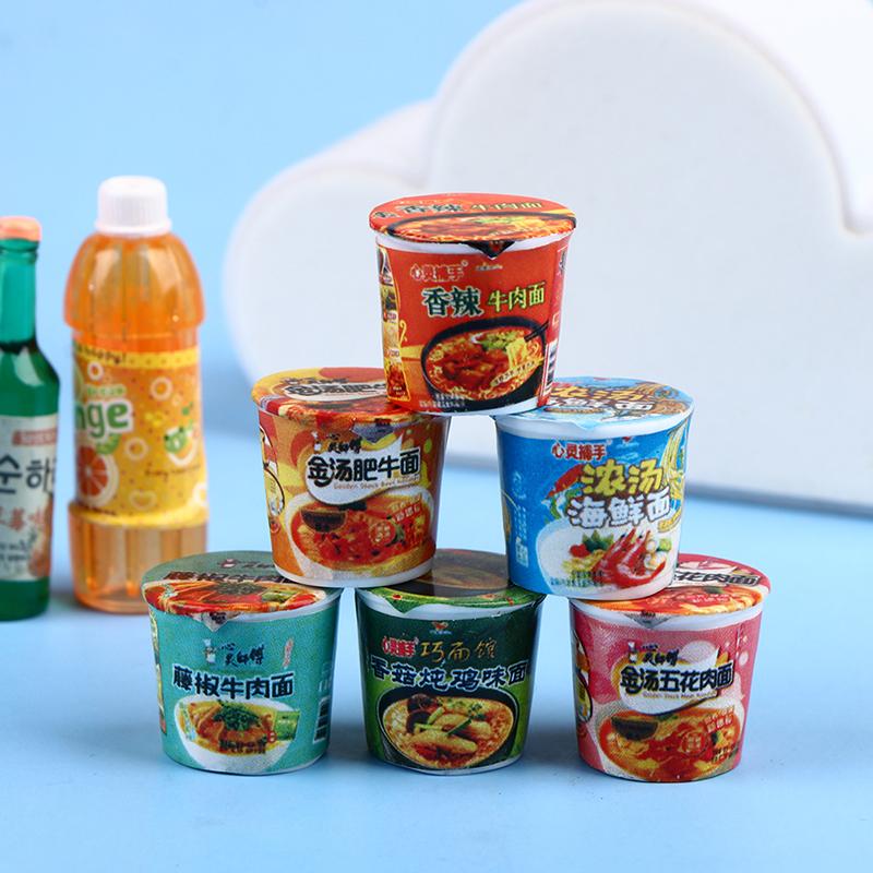6Pcs/Lot 1:12 Doll House Miniature Instant Noodles Kitchen Accessories Toys