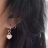 French Retro Asymmetrical Peach Heart Earrings - Elegant Versatile Style