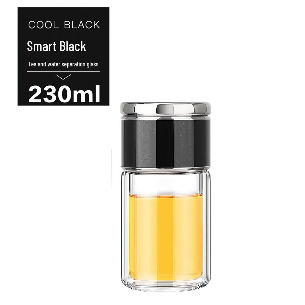 Mini Teacup with Double Layer Insulation and Tea-Water Separation – Portable Travel Glass