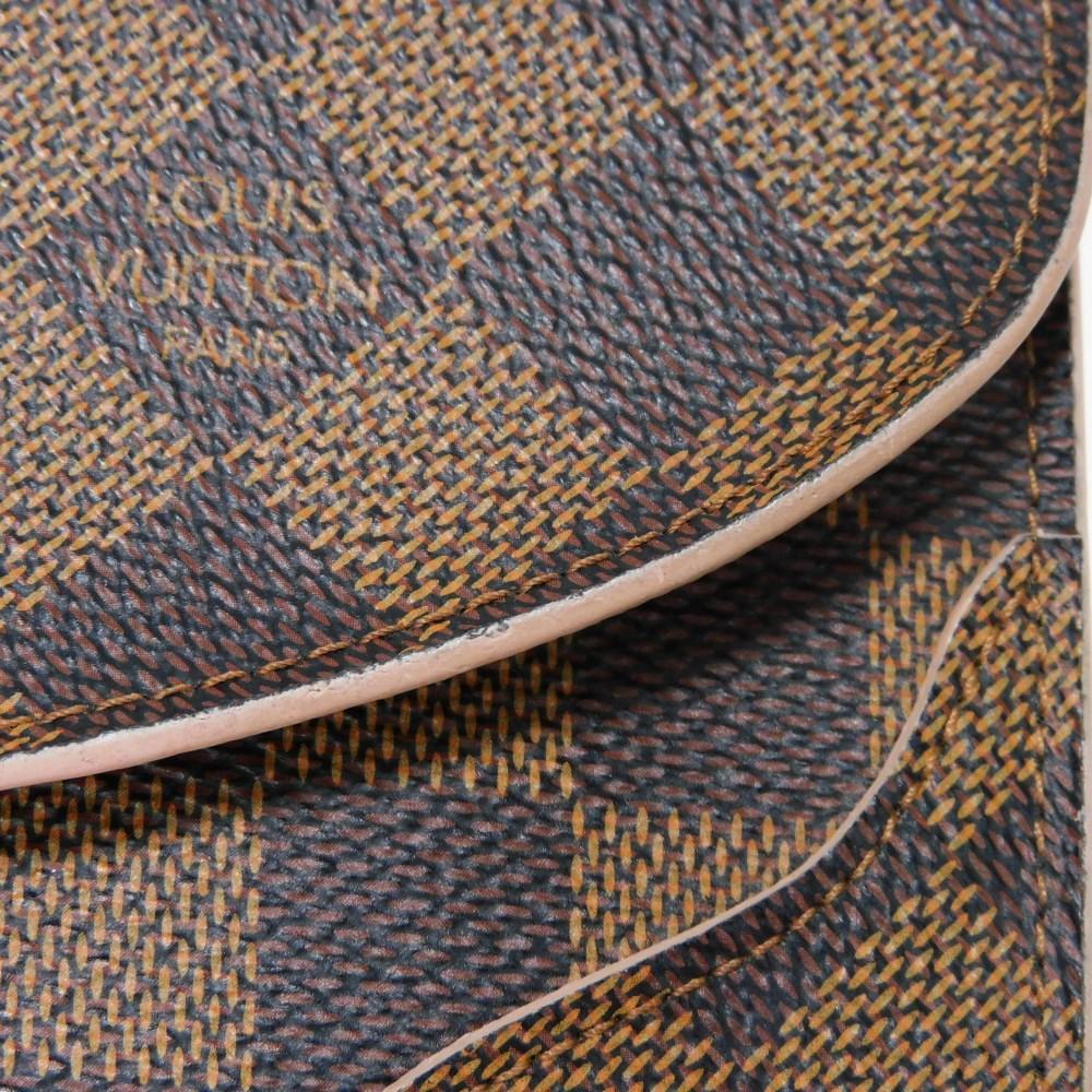 Used 12564 Portefeiulle Kaisa N61227 7940 Logo Ebene Brown Pink Bifold Two-tone Damier Rose Ballerine Ladies from Japan