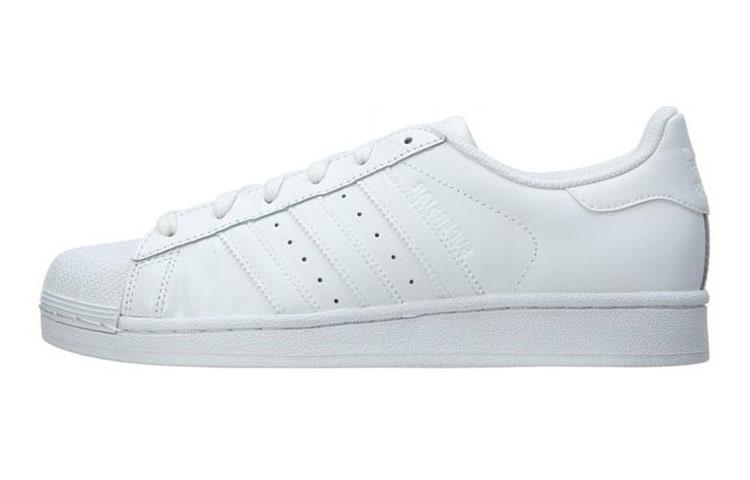 Adidas Originals SUPERSTAR Foundation J Синтетическая кожа Нескользящая Амортизация Низкие Кеды для Скейтборда Белый B23641 36.5