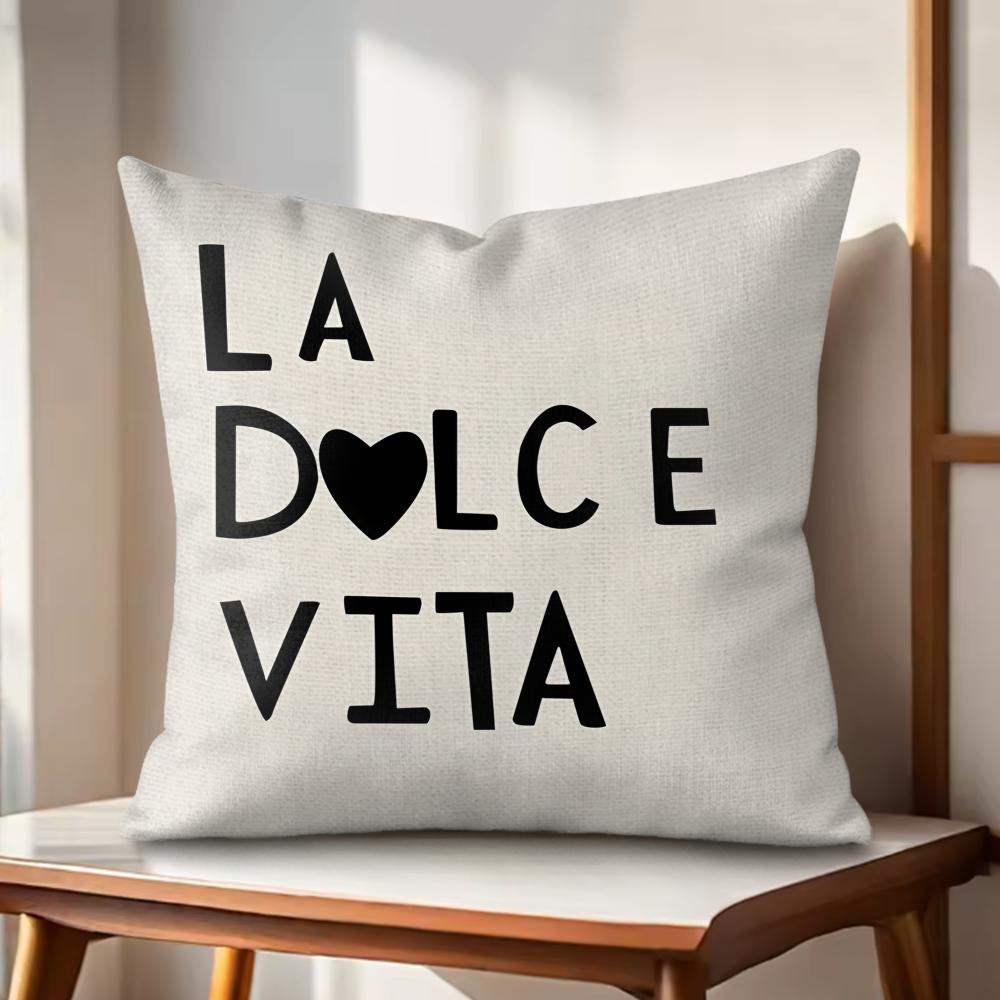 

Aesthetic Black Kitchen Love Cushion Cover Natural Linen Organic Fabric DoubleSided Printing Couch Pillow Covers Home Decor 30x30cm