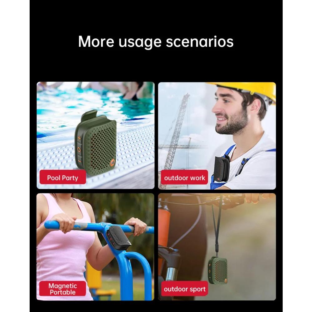 Monster M3 Magnetic Clip-On Mini BT V5.4 Portable Outdoor Sport Wearable Wireless Bluetooth Speakers With Bass Mic