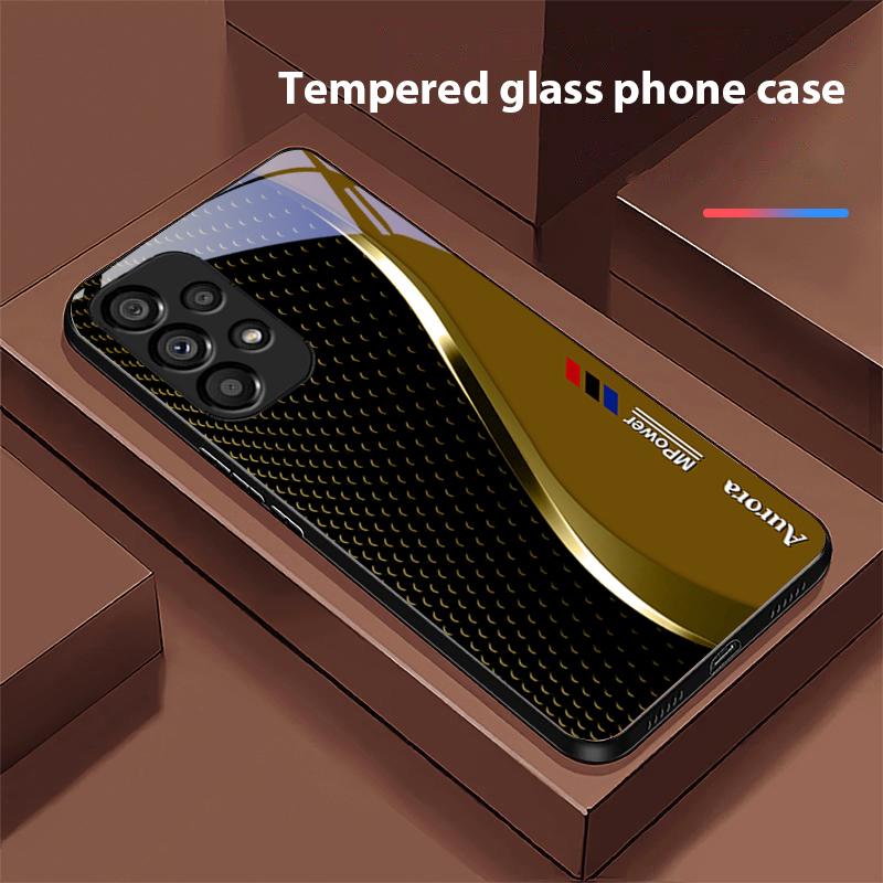 Creatieve Curve Voor Samsung Galaxy S 8 9 10 20 Plus 21 FE 22 23 24 Ultra S7 Edge Zwart Gehard Glas Telefoonhoesje Harde Schaal