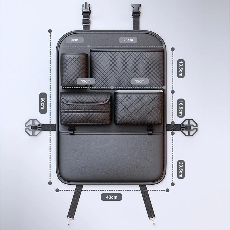 1pcs Car Seat Back Storage Bag Multifunction Backseat Organizer Storage Pocket Wear-Resistant Seat Anti Kick Guard