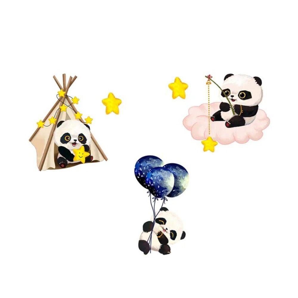 

3Pcs/set Balloon Panda Balloon Decals Star Panda Wall Stickers Home Decoration 3Pcs/set