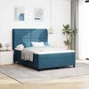 Box Spring Bed with Mattress Dark Blue 200 X 160 Cm Velvet