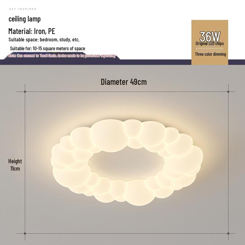 Nordic Modern Minimalist Cream Bubble Ceiling Light for Master Bedroom