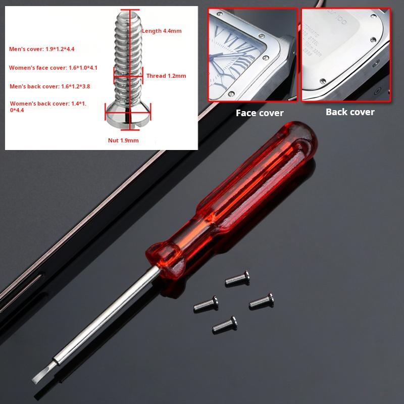 For Cartier Santos 100 Solid Stainless Steel Screw Men Women Watch Screw Sandoz Face Cover Bottom Cover Screw Metal Accessories