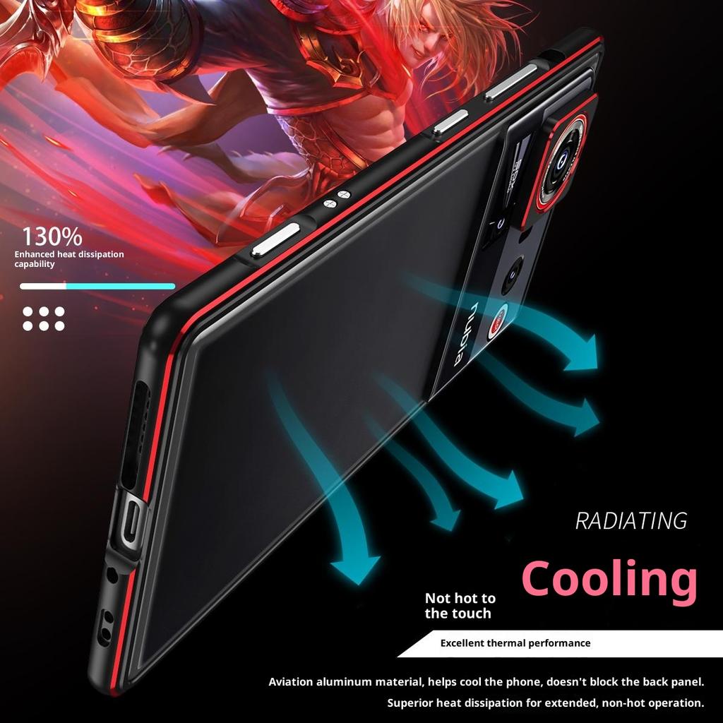 For ZTE Nubia Z80 Ultra 5G Bumper Case Metal Frame Phone Cover with Camera Lens Guard