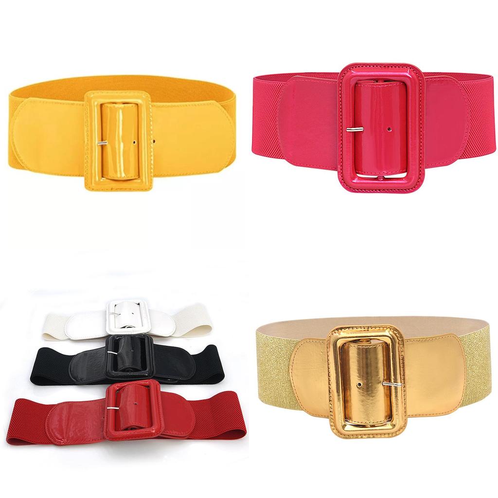 Stylish Red Elastic Waist Belt For Puffer Jackets And Coats With Chic Wide Design
