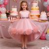 New Kids' Ball Gown Princess Dress Girls Floral Train Wedding Dress Piano Performance Tutu Dress Ready To Ship