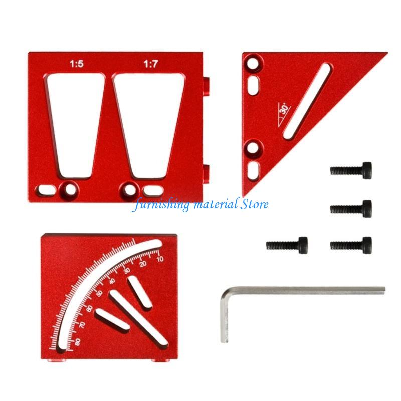 

Y5GD Woodworking Square Protractor Aluminum Alloy Miter Triangles Ruler Layout Measuring Tool for Engineer Carpenter червоний