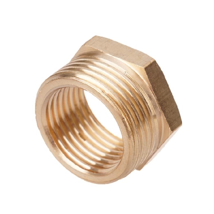 6Pcs Brass Pipe Fitting Reducer 3/4in To 1/2inch Reducer Hoses Tube Atapter