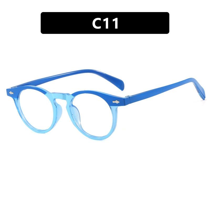 Round Small Frame Rice Nail New Color blocked Sunglasses Simple Concave Shaped Glasses Frame for Women