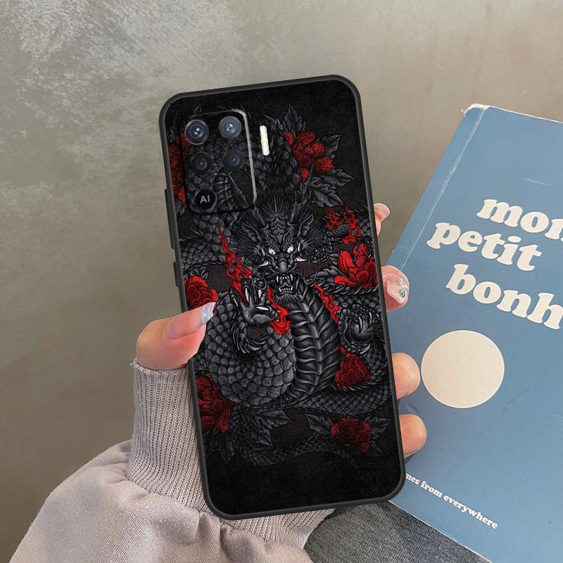 Japanese Dragon Case For Oppo A40 A60 A80 A98 A78 A18 A38 A58 A16 A76 A96 A17 A77 A74 A94 A54 A57S A15 Cover