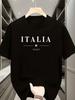 Minimalist Premium ITALIA Letter Print ShortSleeve TShirt Fashionable and Trendy InsStyle Versatile