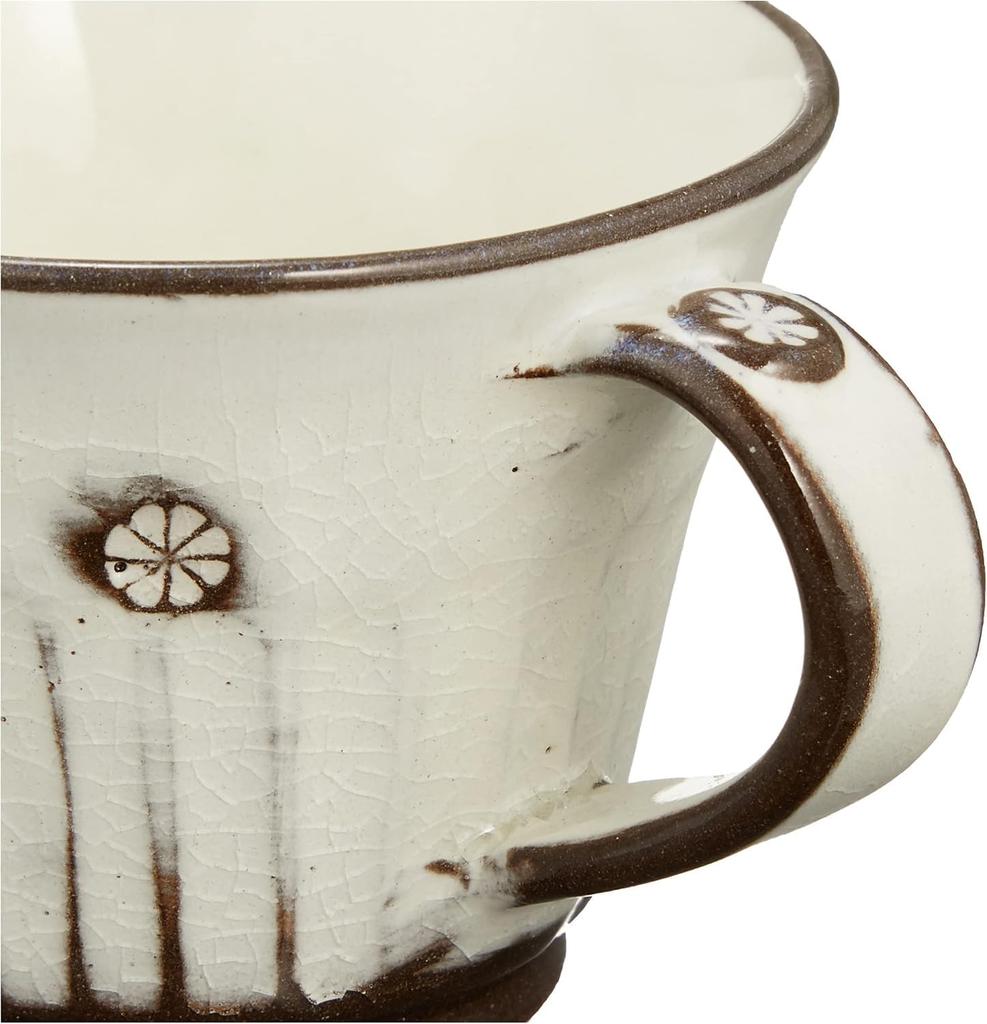 Coffee Cup X 210cc Powdered Shinogi Coffee Bowl Plate Pottery Mino Ware Made In Japan Ale-net 9 H6.7cm