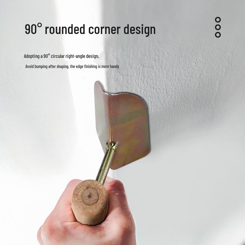 Gray Thickened Wooden Handle Corner Plastering Trowel for Wall Decoration