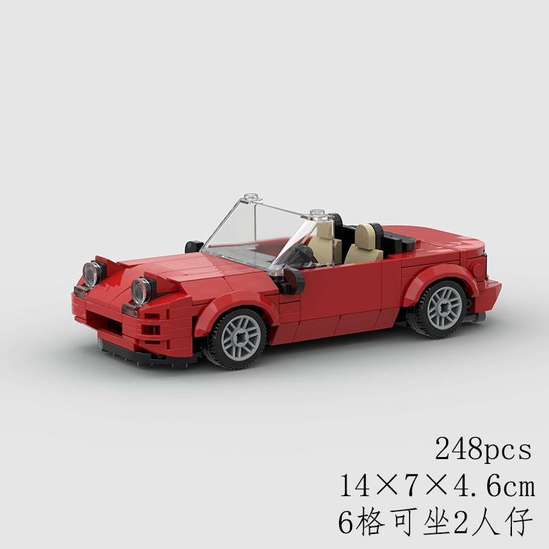 

Miata MX-5 NA MOC Car Convertible Speed Champions Super Race F1 Vehicle Model Building Block Racing Brick Christmas Gift City