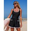 2026 New European and American One-piece Swimsuit Women's Solid Color Conservative Sports Bikini Swimsuit Spot