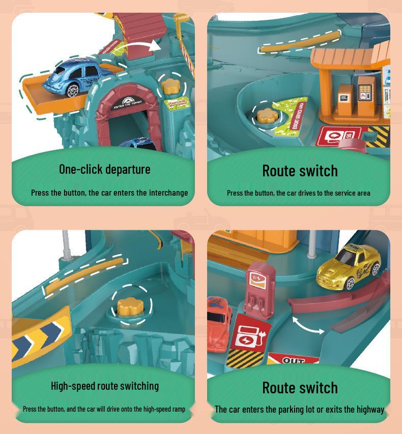 Dinosaur Adventure Skyscraper Track Car Set for Kids