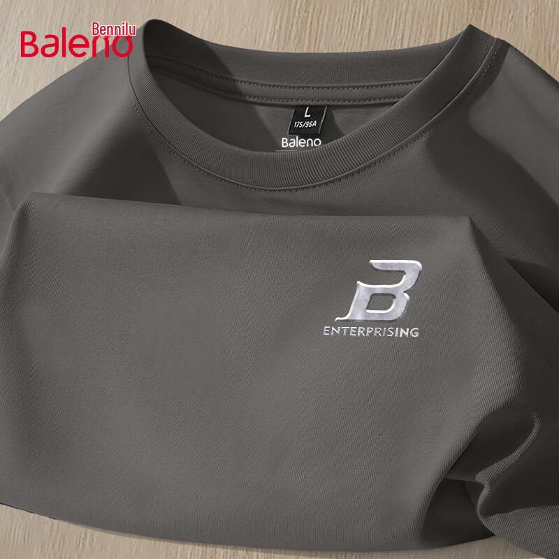 Baleno Men's 220G Heavyweight Pure Cotton Long Sleeve T-Shirt