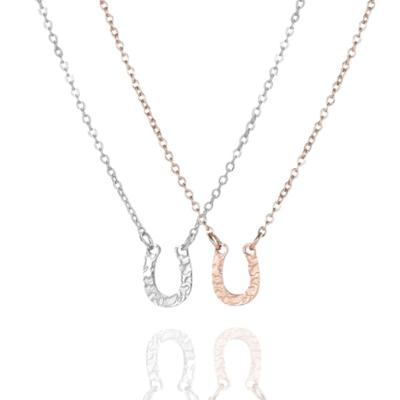 Pair Necklace Horseshoe Pendant Top Small Couple Necklace Stainless Steel 316L Pairing Matching Birthday Present Wedding Anniversary Metal